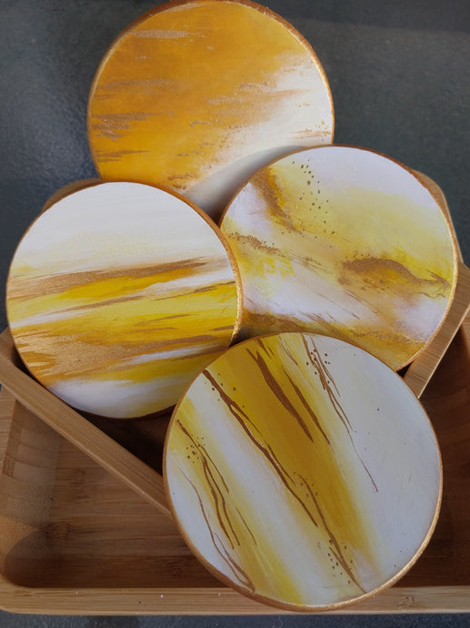 Round Coasters - Yellow