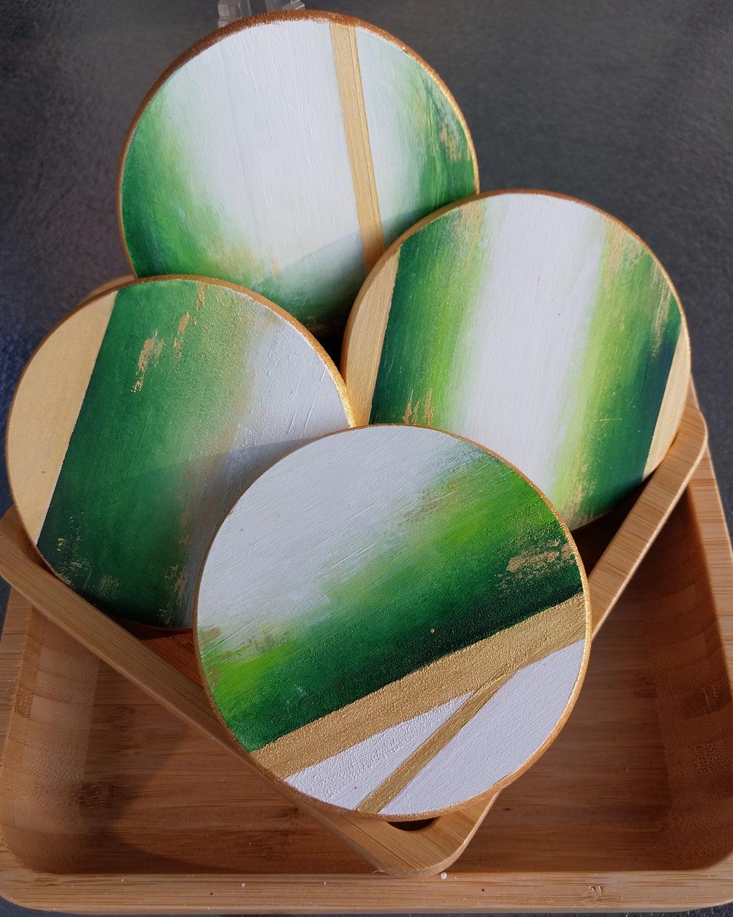 Round Coasters - Green